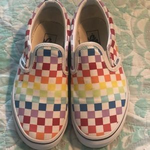 Kids Rainbow checkered Vans